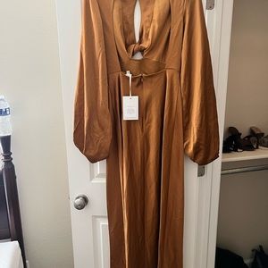 Demi Midi Dress in Copper